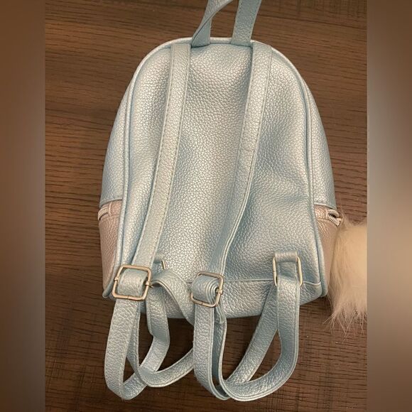 Justice Pebbled Studded Mini Backpack with White Pom Pom - Picture 2 of 9